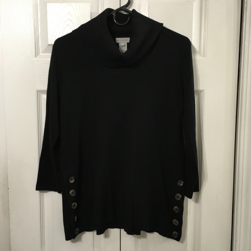 Multiples Black Cowl Neck Sweater